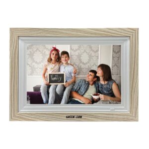 Green Lion Digital Picture Frame Touch Screen Display 10.1 Inch Wooden