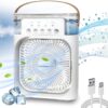 Portable Mini Water Air Cooler Table Fan White
