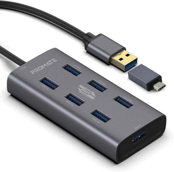 Promate Aluminium Alloy Powered USB Hub