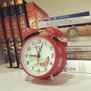 mini alarm clock red